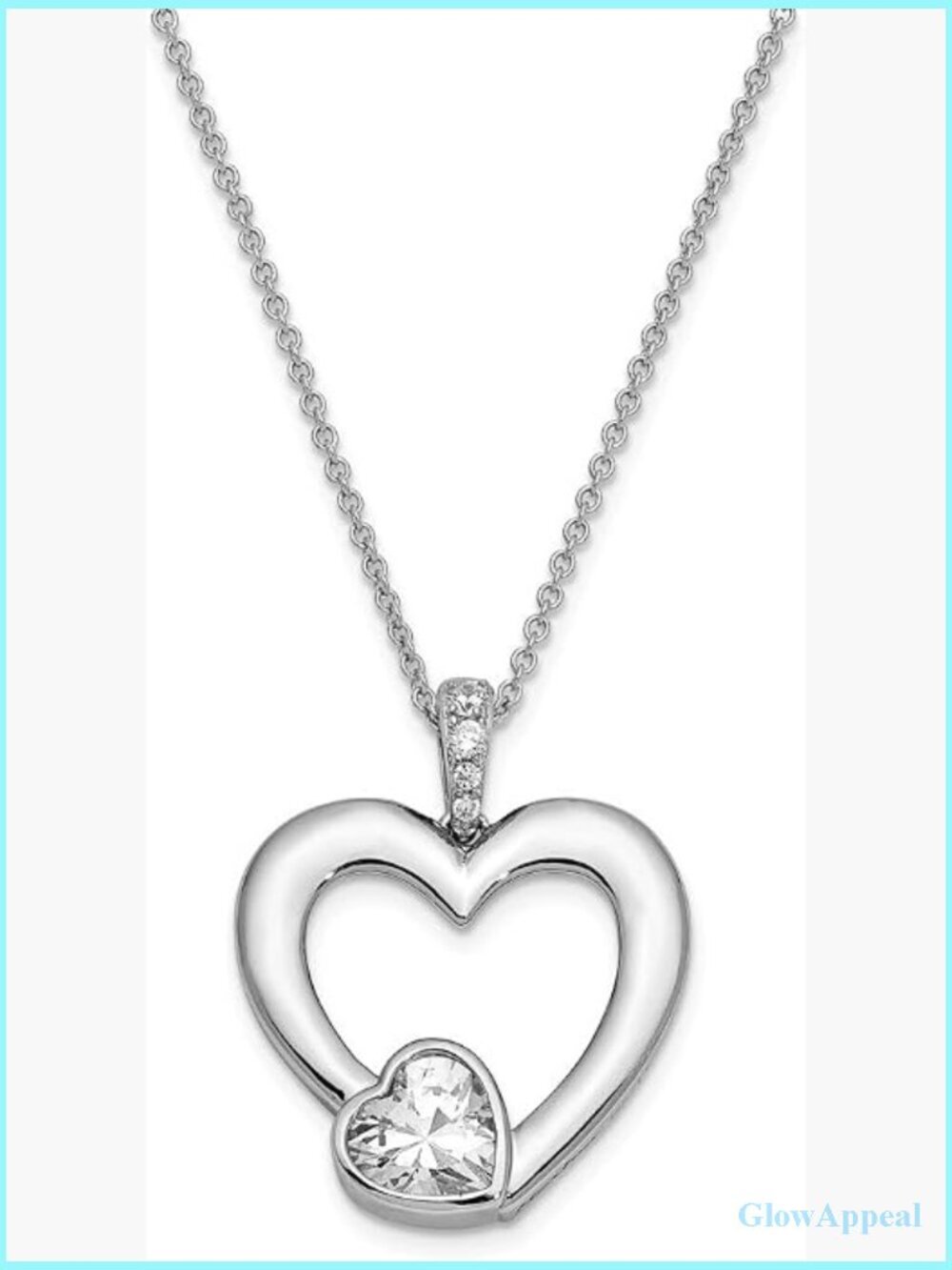 Sterling Silver CZ Antiqued Mother Of The Bride 18in Necklace